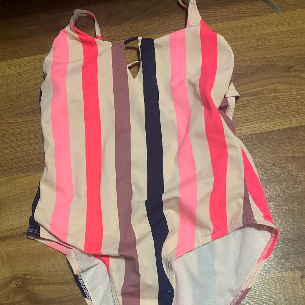 Xhilaration Striped One Piece Swimsuit